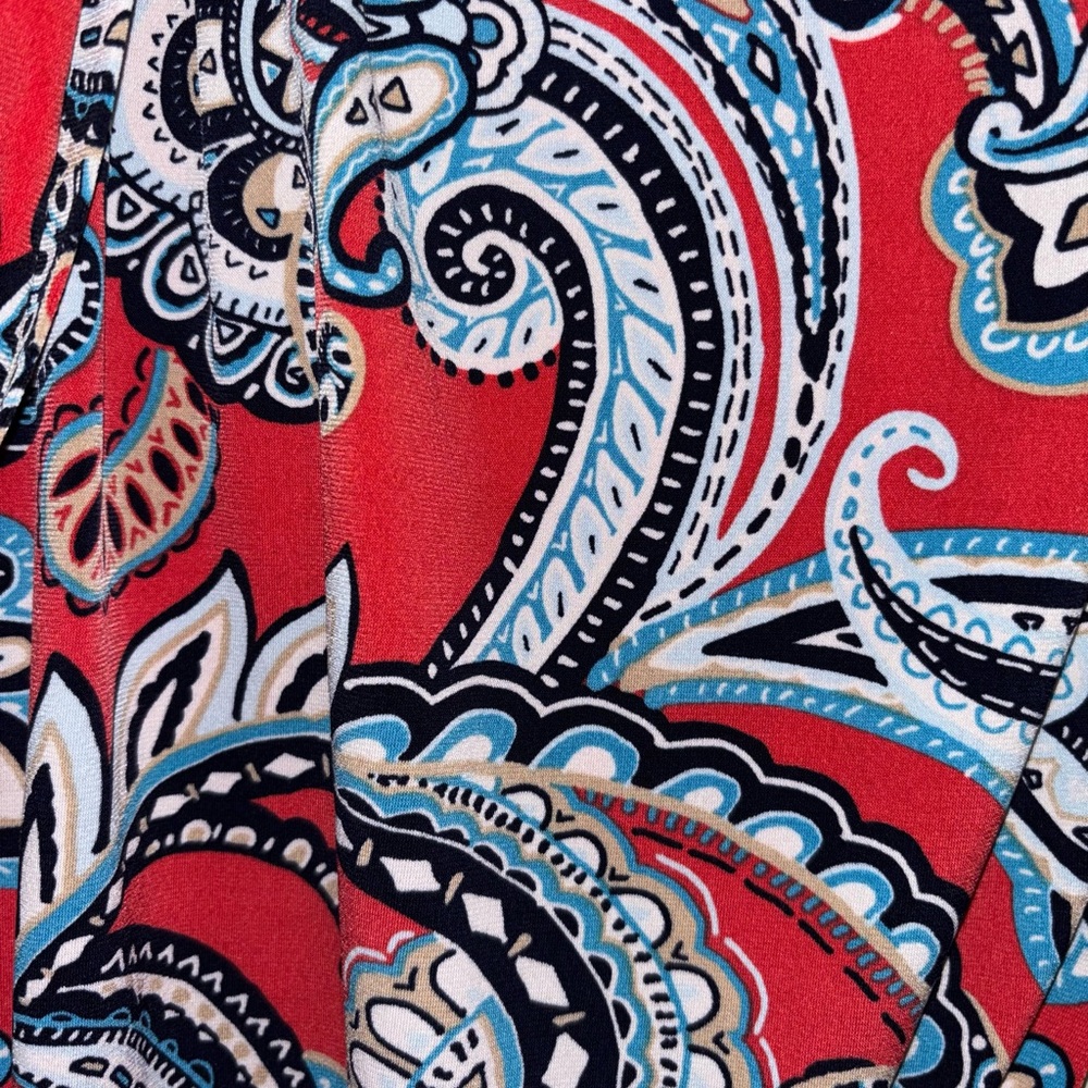 Enfocus Studio Red and Blue Paisley Dress